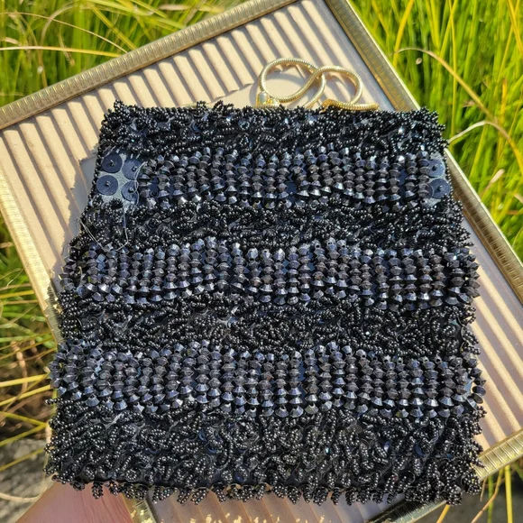 Walborg Richere Black Beaded Purse ~ Vintage ~ 1960s ~ Exquisite! ~ Loose Beads - Picture 3 of 16